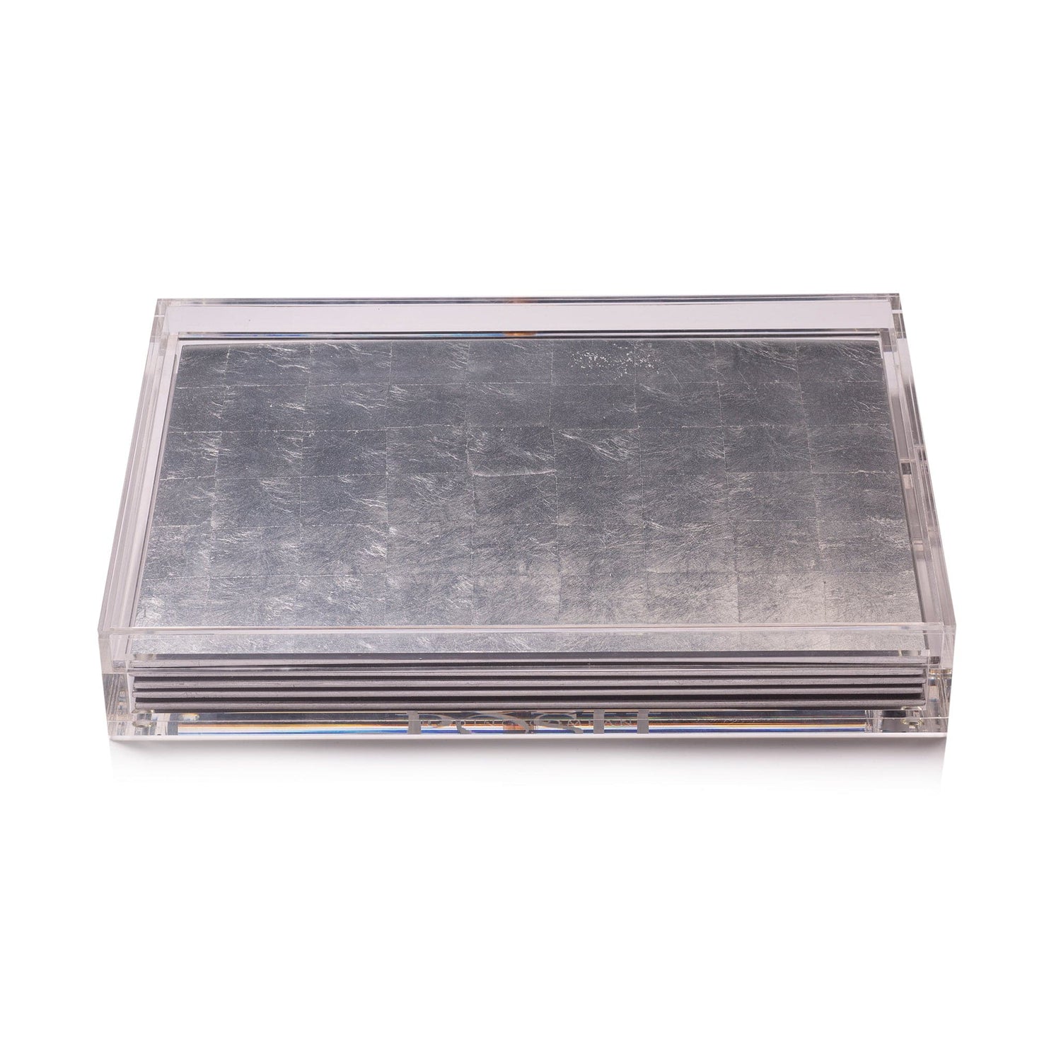 Servebox Clear Silver Leaf - Chic Matte Silver