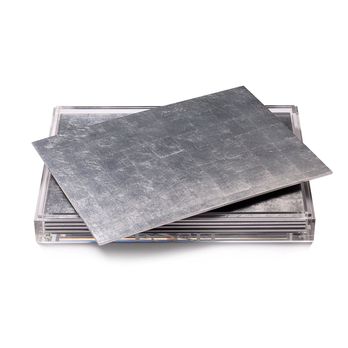 Servebox Clear Silver Leaf - Chic Matte Silver