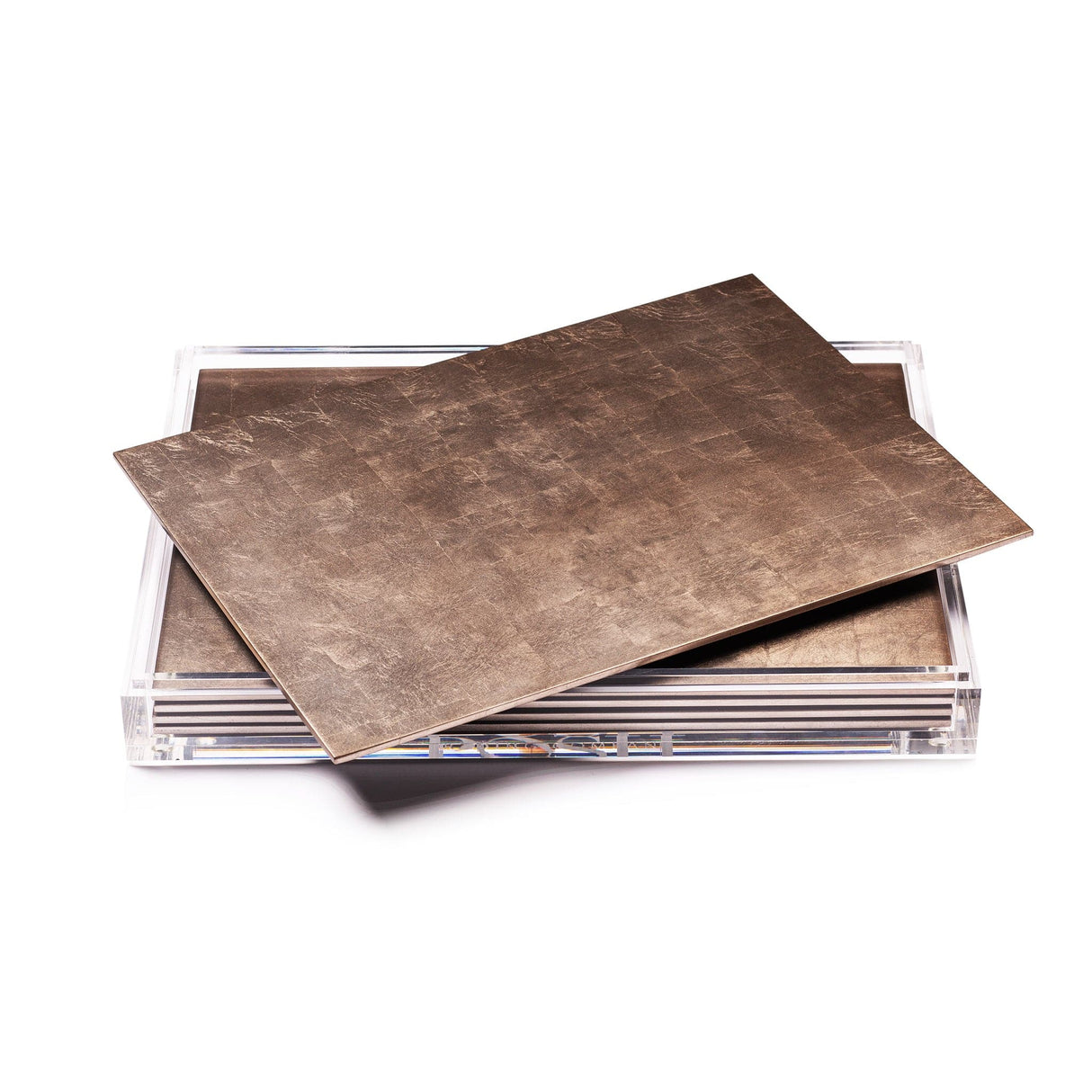 Servebox Clear Silver Leaf - Taupe