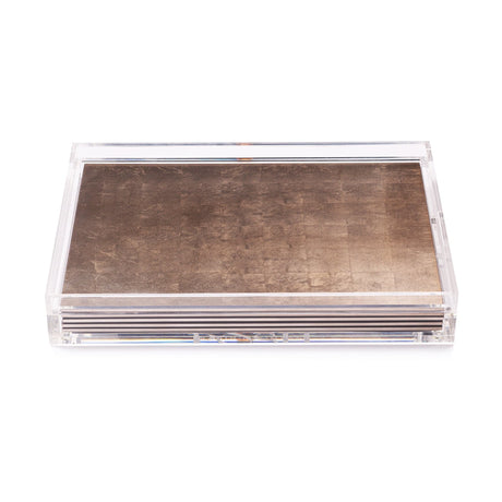 Servebox Clear Silver Leaf - Taupe