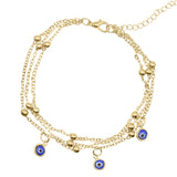 Sevda Evil Eye Chain Anklet | 18K Gold Plated