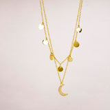 Star Gaze Double Layer Necklace Gold