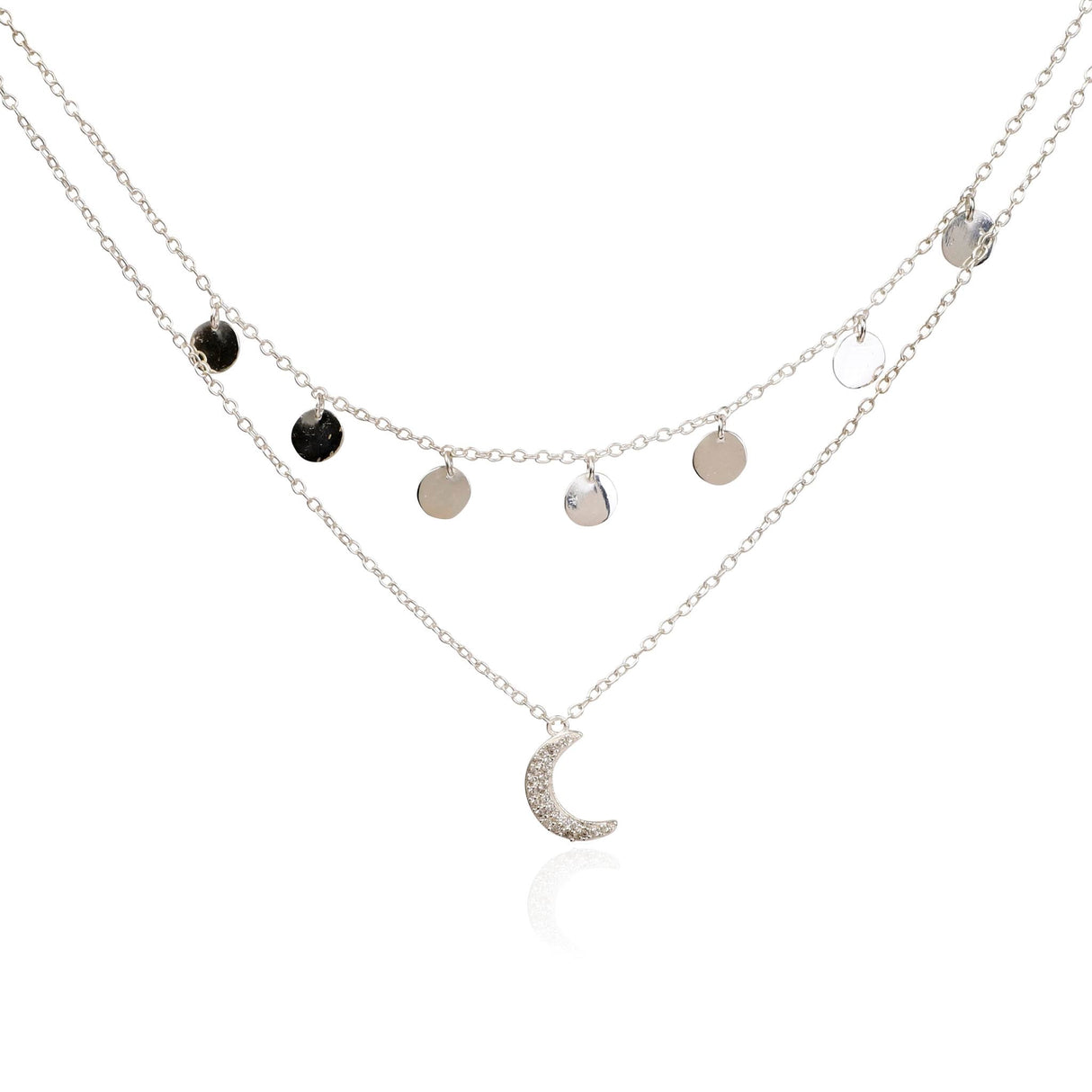 Star Gaze Double Layer Necklace Silver