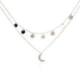 Star Gaze Double Layer Necklace Silver