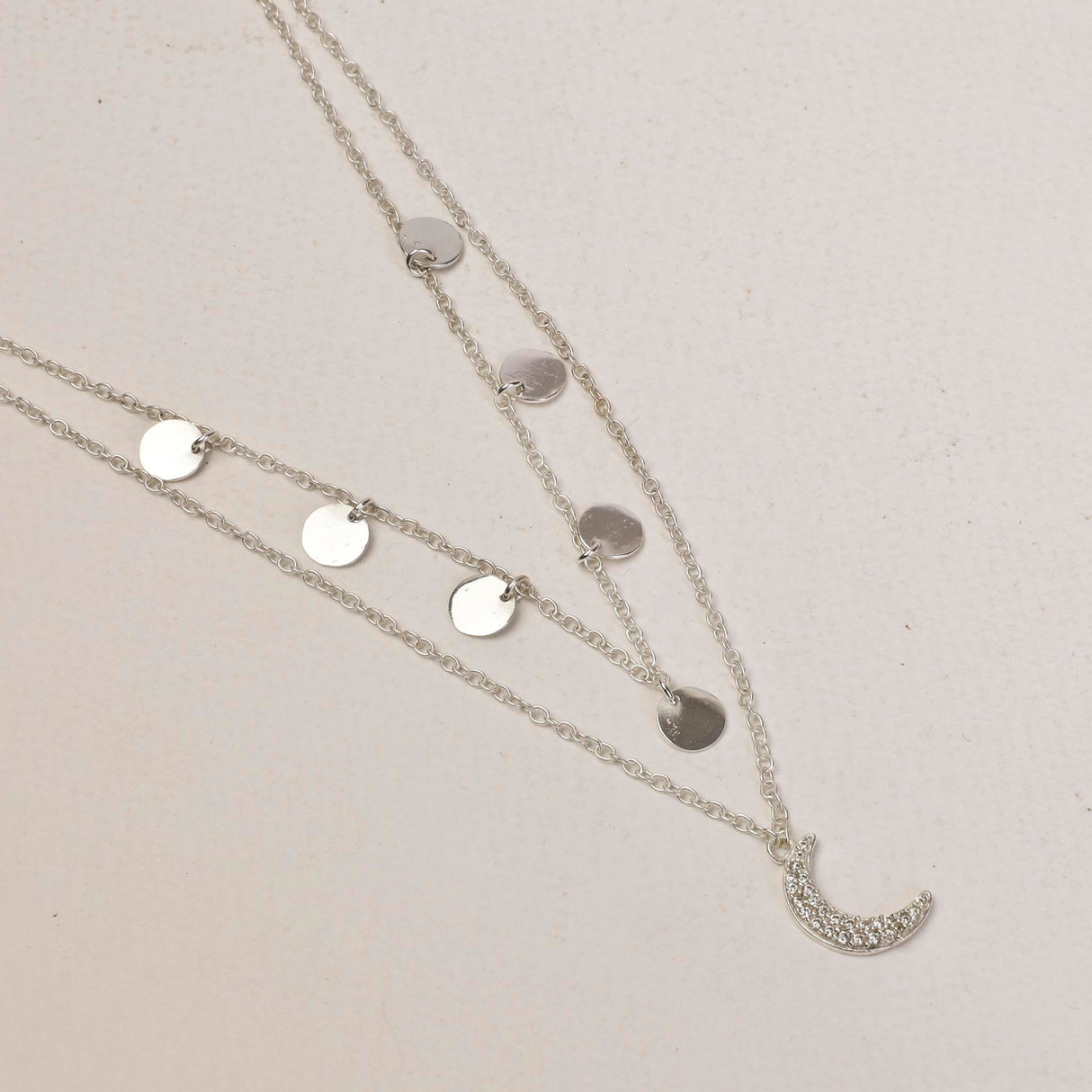 Star Gaze Double Layer Necklace Silver