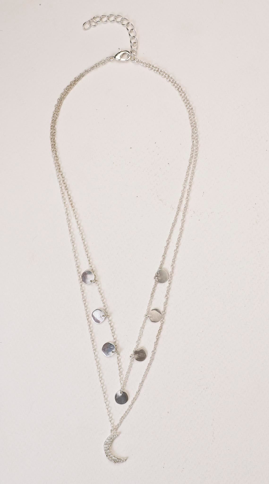 Star Gaze Double Layer Necklace Silver