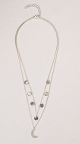 Star Gaze Double Layer Necklace Silver
