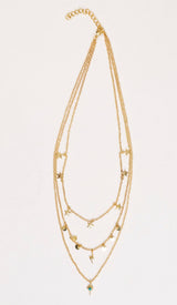 Star Gaze Triple Layer Night Sky Necklace Gold