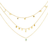 Star Gaze Triple Layer Night Sky Necklace Gold