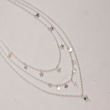 Star Gaze Triple Layer Night Sky Necklace Silver