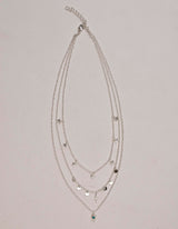 Star Gaze Triple Layer Night Sky Necklace Silver
