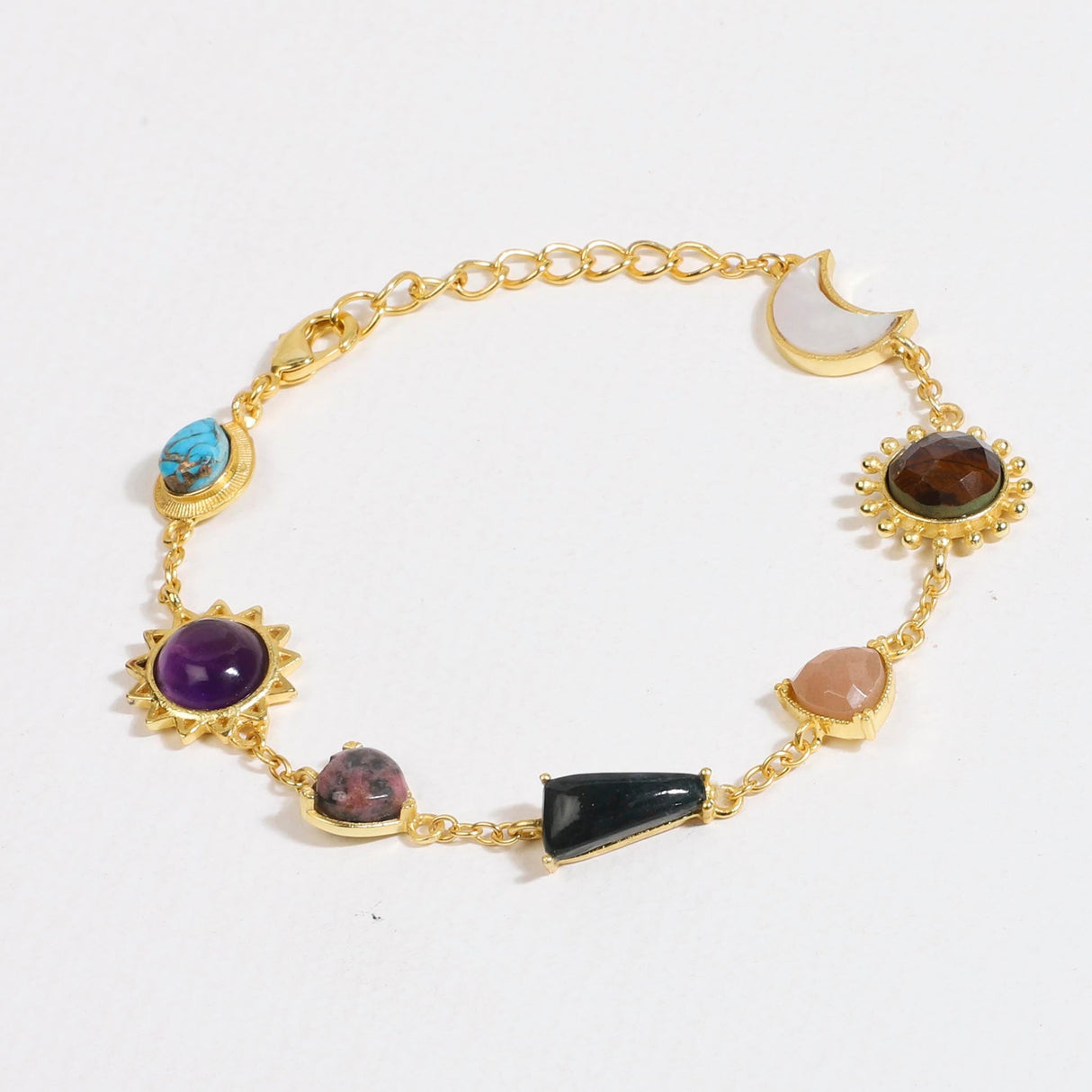 Stellar Elegance -  7 Healing Stones Bracelet