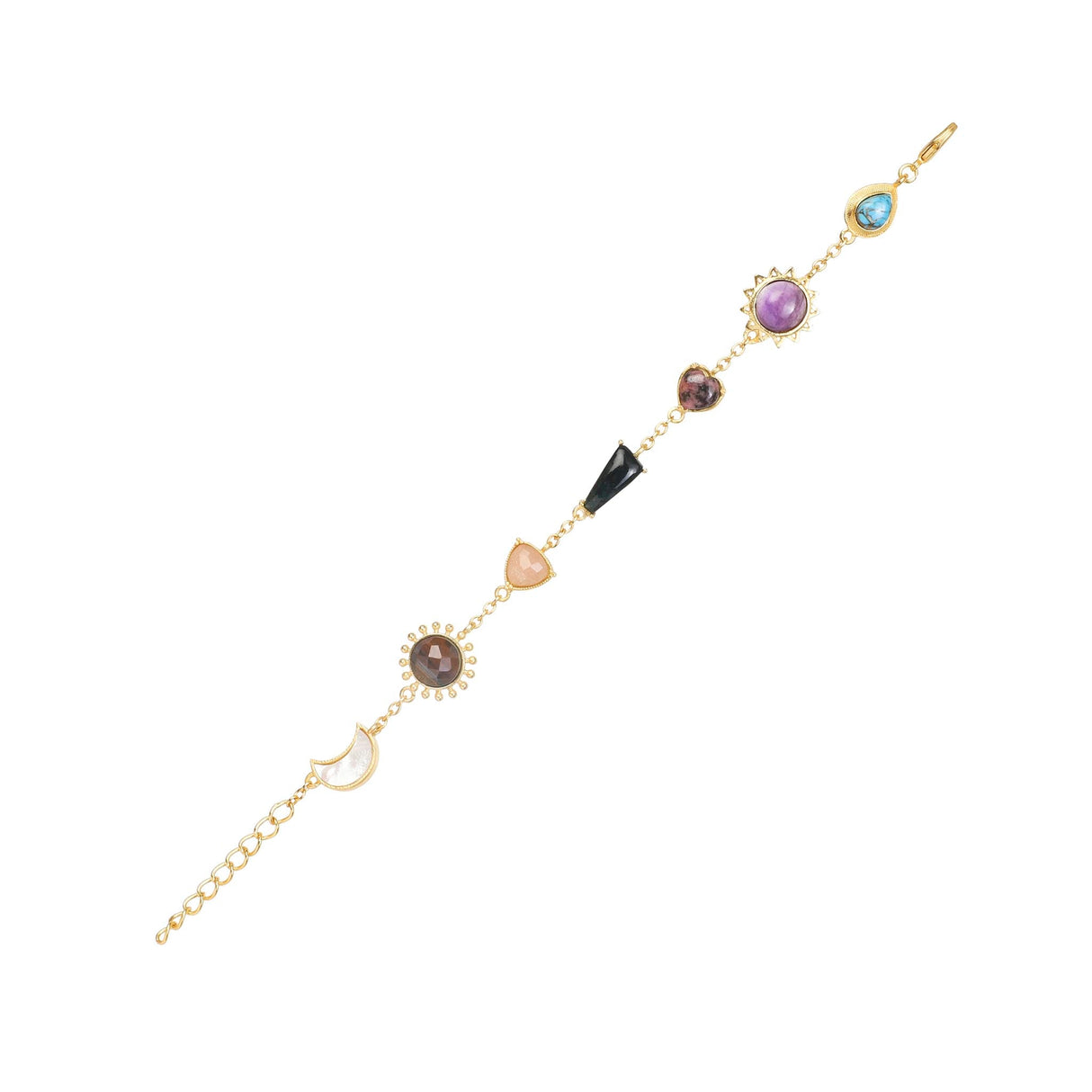 Stellar Elegance -  7 Healing Stones Bracelet