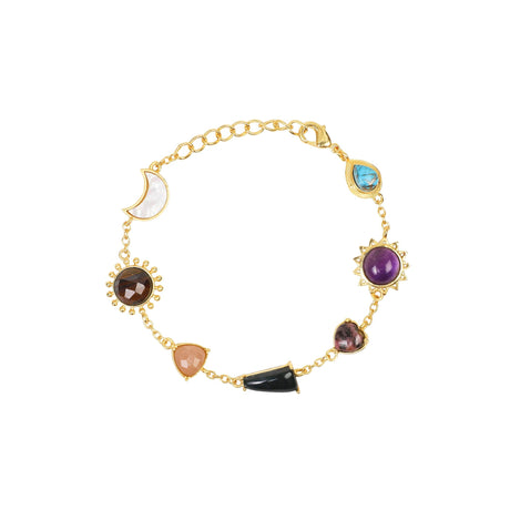Stellar Elegance -  7 Healing Stones Bracelet