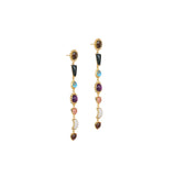 Stellar Elegance -  7 Healing Stones Drop Earrings