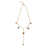 Stellar Elegance Combo  - 7 Healing Stones Drop Necklace & Multilayer Drop Earrings