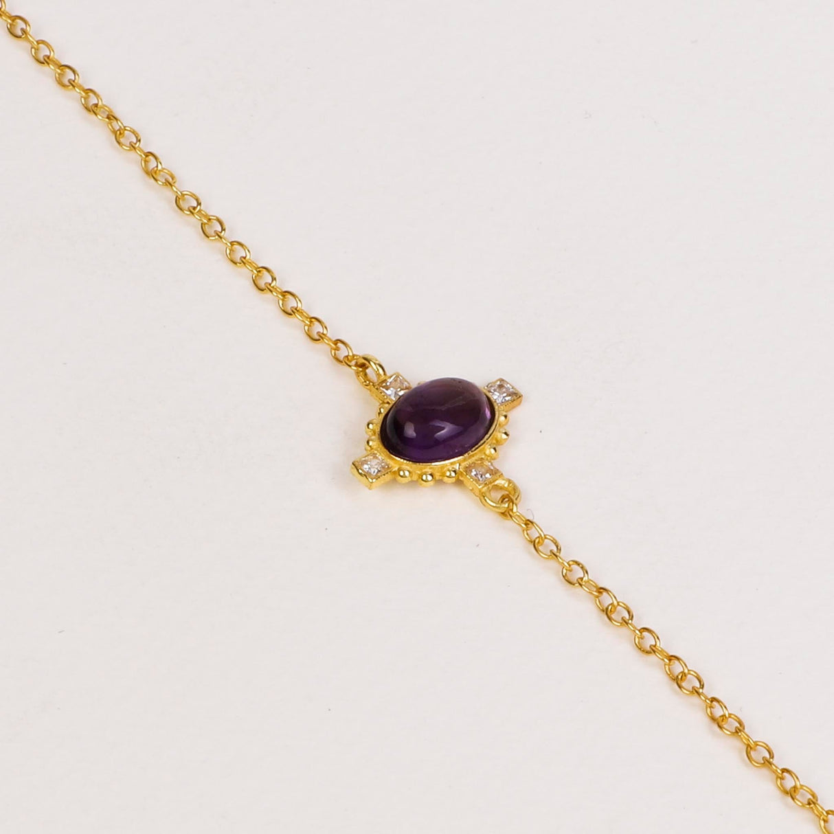 Amethyst CZ Bracelet " Stellar Elegance"