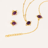 Amethyst CZ Earrings "Stellar Elegance"