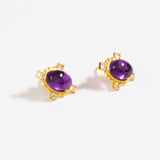 Amethyst CZ Earrings "Stellar Elegance"