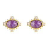 Amethyst CZ Earrings "Stellar Elegance"