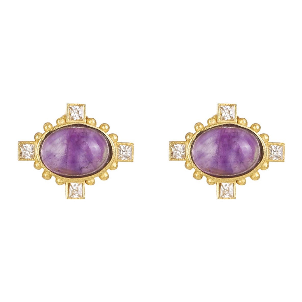 Amethyst CZ Earrings "Stellar Elegance"