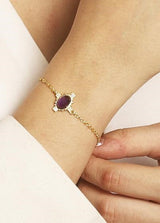 Amethyst CZ Bracelet " Stellar Elegance"