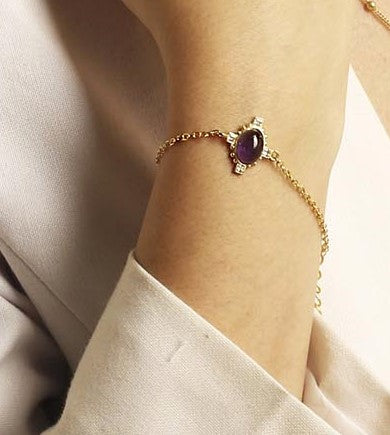 Amethyst CZ Bracelet " Stellar Elegance"