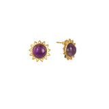 Amethyst Stud Earrings " Stellar Elegance"