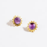 Amethyst Stud Earrings " Stellar Elegance"