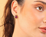 Amethyst Stud Earrings " Stellar Elegance"