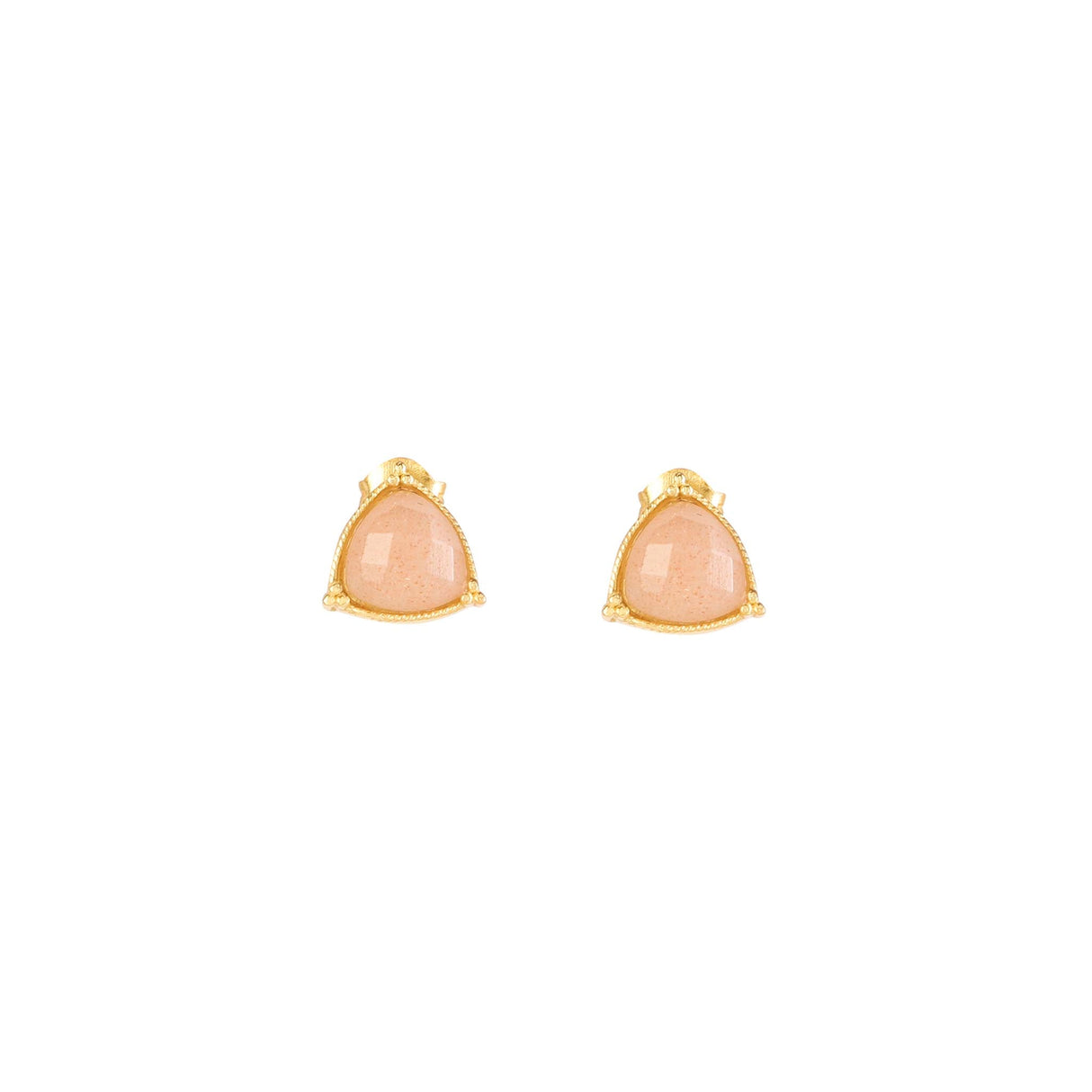 Peach Moonstone Studs Earring "Stellar Elegance"