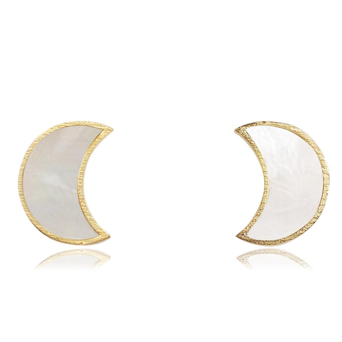 MOON Studs Earrings Mother of Pearl