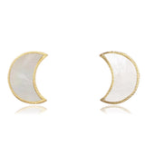 MOON Studs Earrings Mother of Pearl