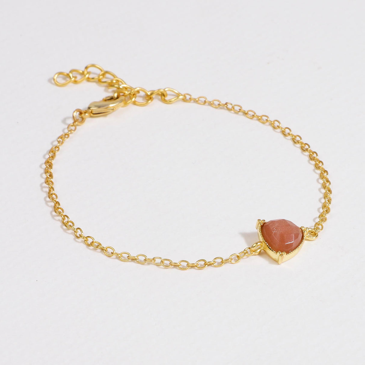 Peach MoonStone Bracelet "Stellar Elegance"