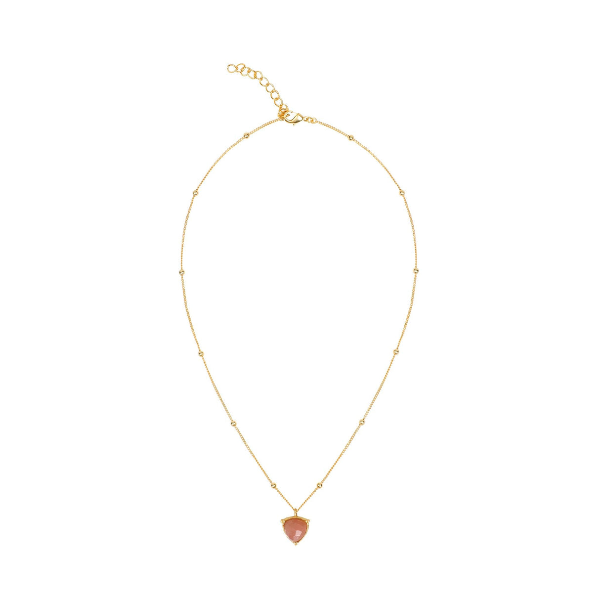 Peach Moonstone Necklace "Stellar Elegance"