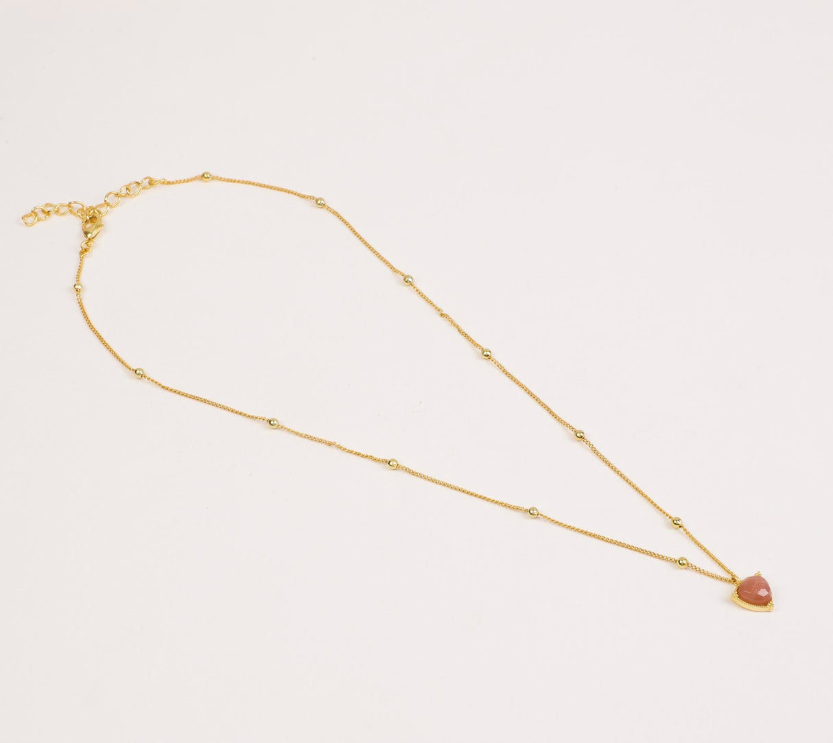 Peach Moonstone Necklace "Stellar Elegance"