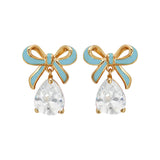 Amelia Bow Earrings Turquoise & Gold