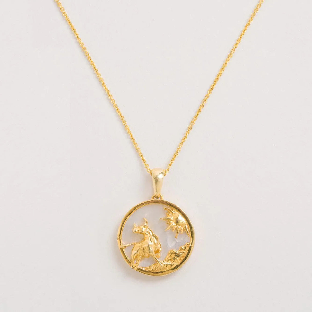 Taurus, Gold Zodiac Necklace