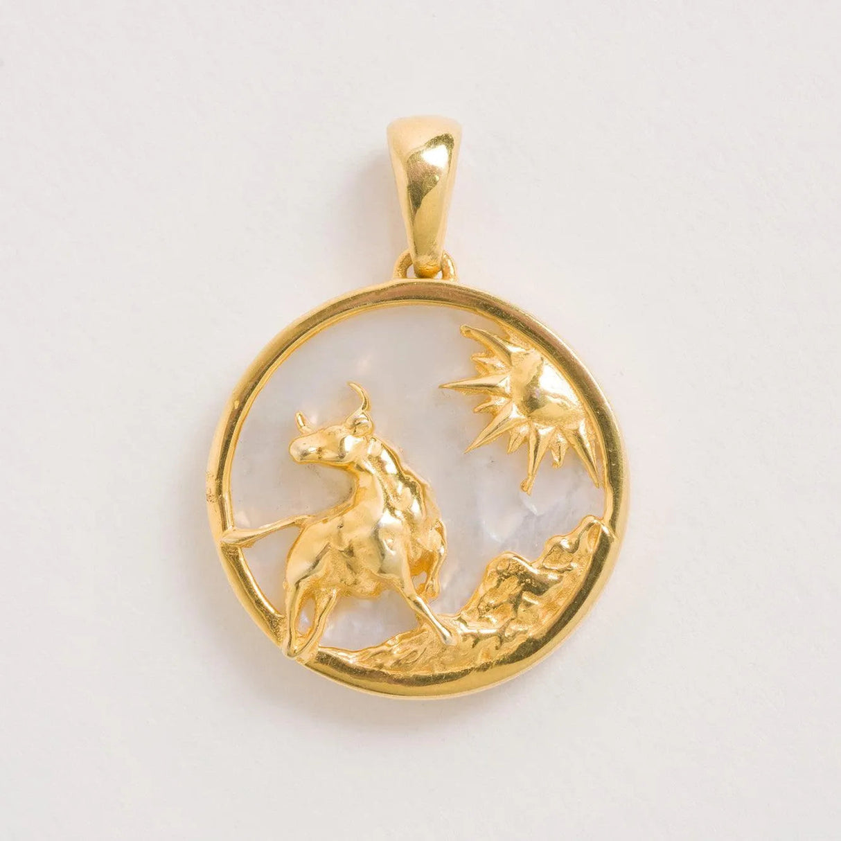 Taurus, Gold Zodiac Pendant