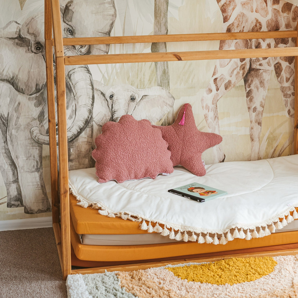 MINICAMP Boucle Seashell & Starfish Throw Pillows in Rose | PACK of 2