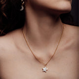 Star Pendant 18ct Gold Plated Necklace