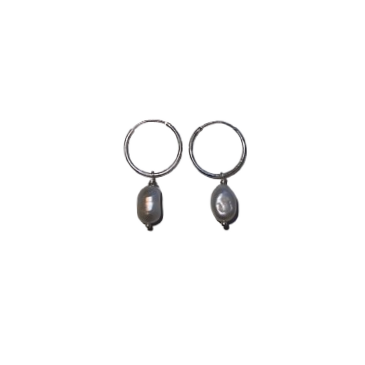 Iridescent Pearl Dangle Hoop Earrings