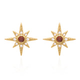 Ursa Birthstone Star Stud Earrings | 18K Gold Plated