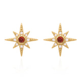 Ursa Birthstone Star Stud Earrings | 18K Gold Plated