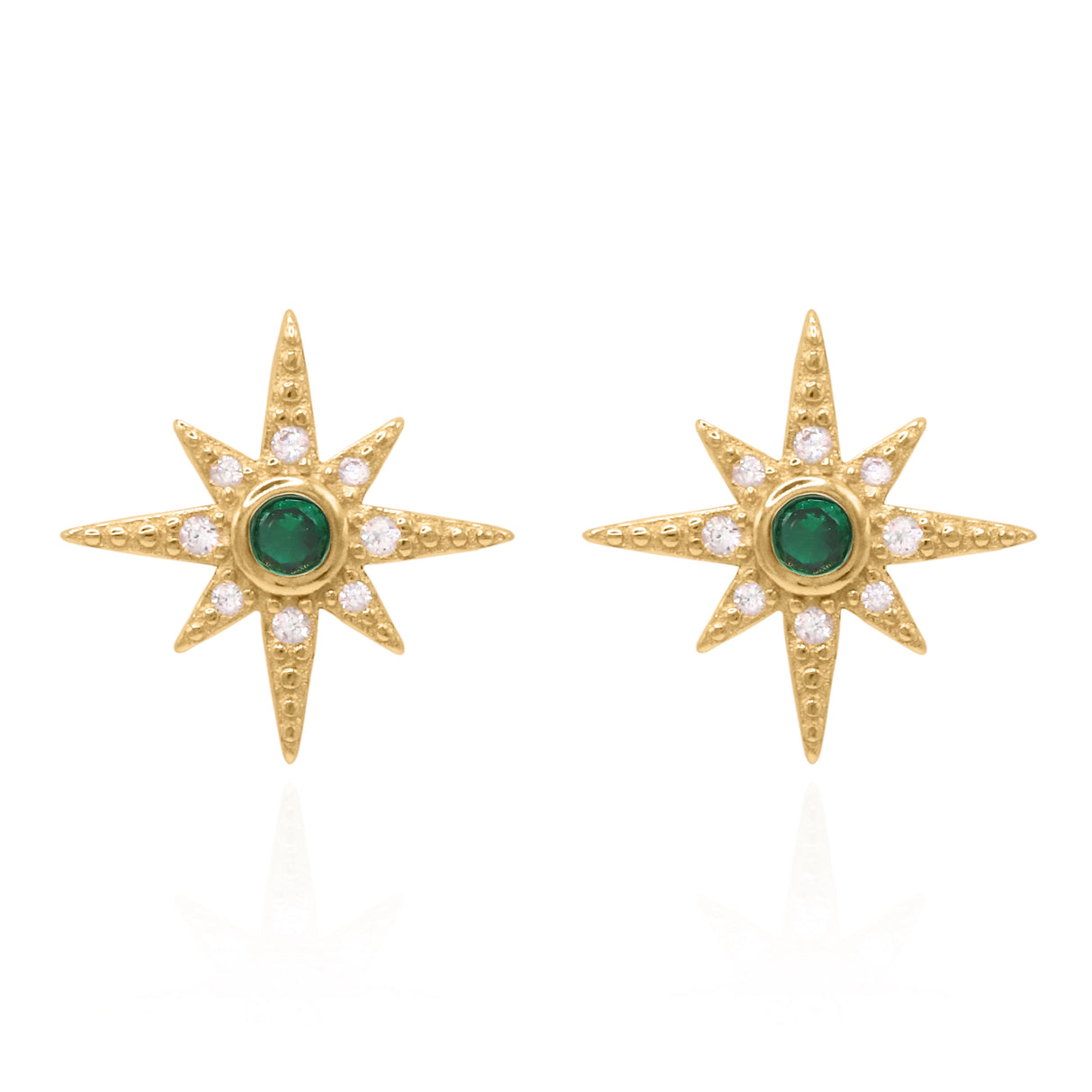 Ursa Birthstone Star Stud Earrings | 18K Gold Plated