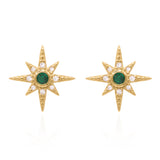 Ursa Birthstone Star Stud Earrings | 18K Gold Plated