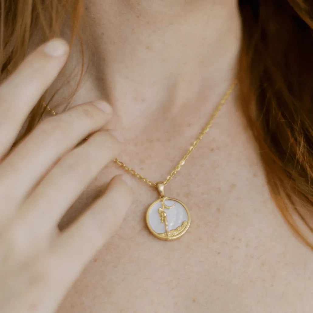 Virgo, Gold Zodiac Pendant