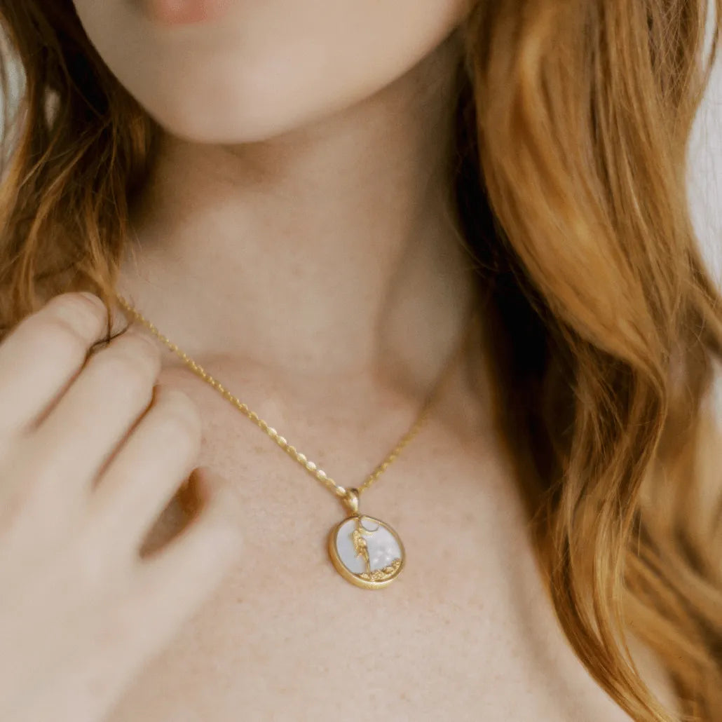 Virgo, Gold Zodiac Pendant