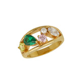 Sofia Cluster Ring Flamingo & Gold