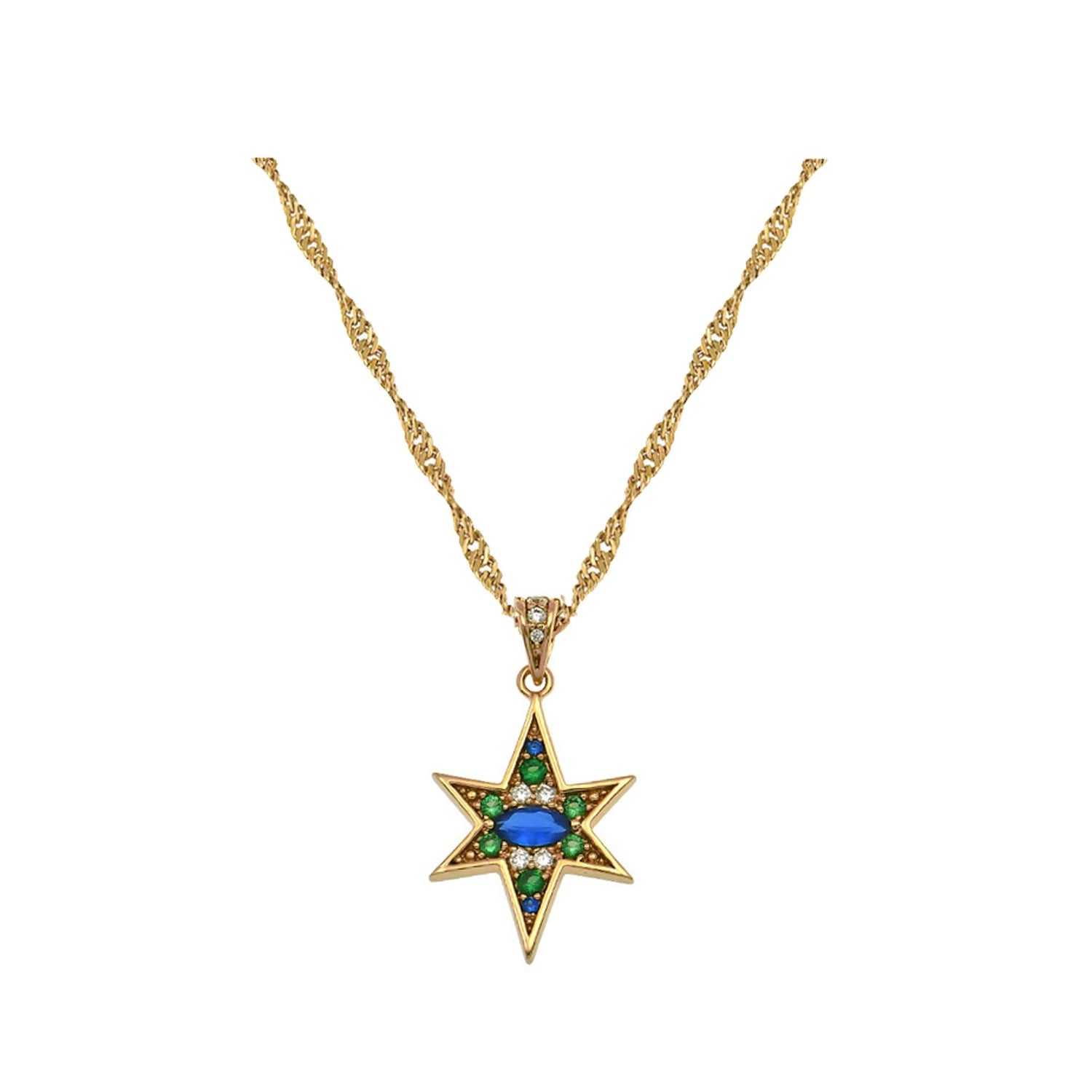 Nova North Star Pendant Necklace Gold